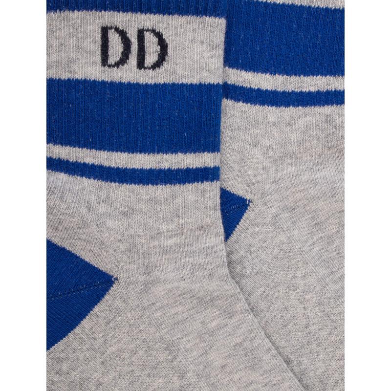 Doré Doré Socquettes En Coton éponge Uni Pour Hommes Avec Rayures Et Logo Contrasté - Gris Rocheux