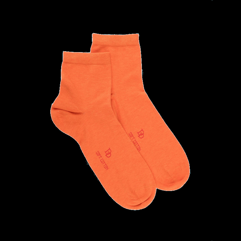doré doré Socquettes en coton uni pour hommes - Oranger