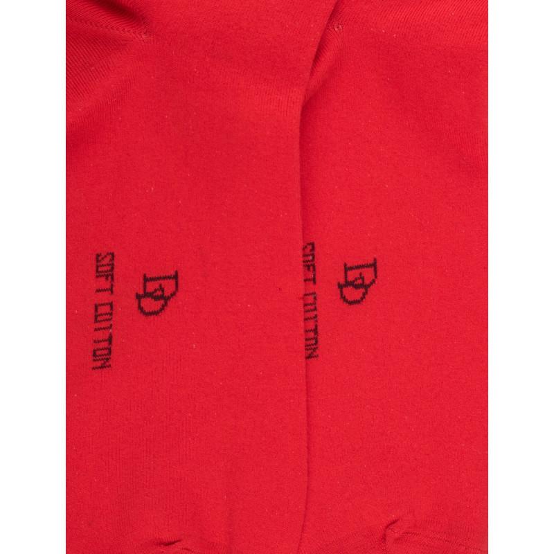 Doré Doré Socquettes En Coton Uni Pour Hommes - Rouge Ponceau