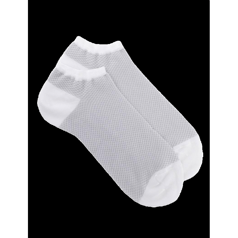 Doré Doré Socquettes En Viscose à Petits Losange - Blanc