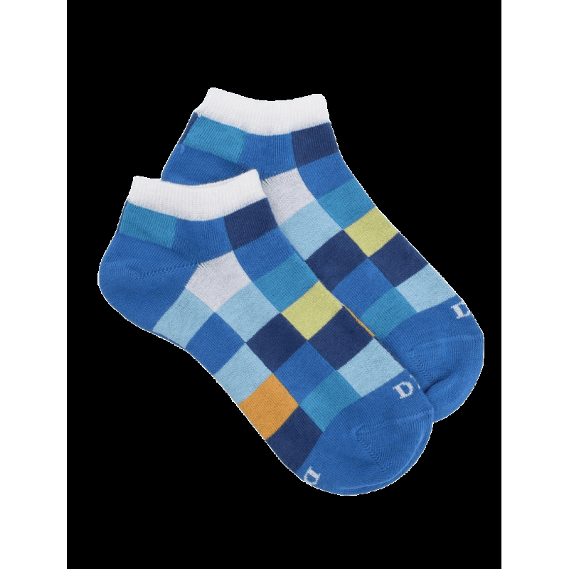 doré doré Socquettes enfant à carreaux en coton - Bleu