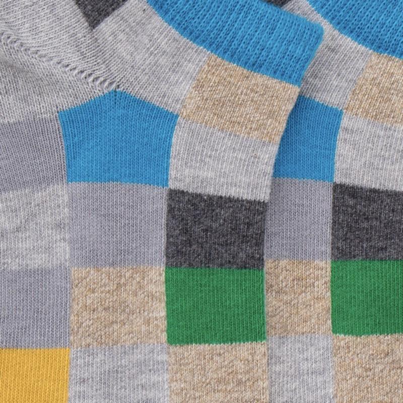 Doré Doré Socquettes Enfant à Carreaux En Coton - Gris
