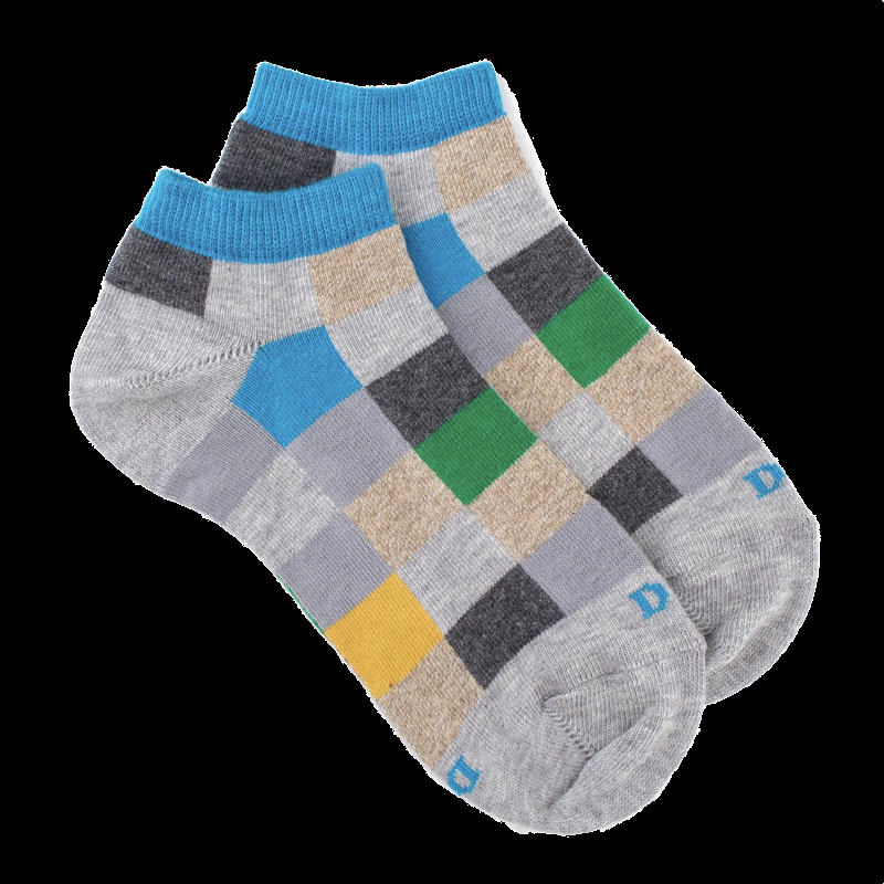 doré doré Socquettes enfant à carreaux en coton - Gris