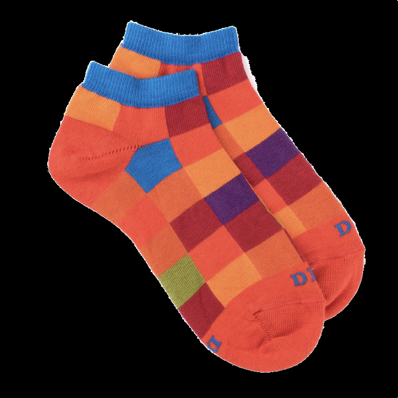 doré doré Socquettes enfant à carreaux en coton - Rouge