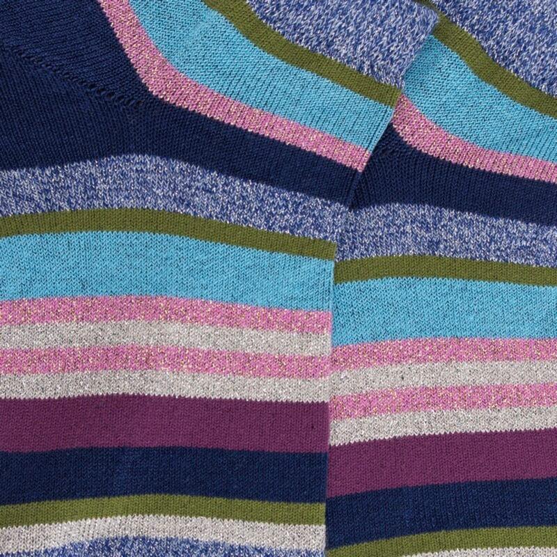 Doré Doré Socquettes Enfant à Rayures En Coton Avec Effet Brillant - Bleu Voilier & Bleu Croisette