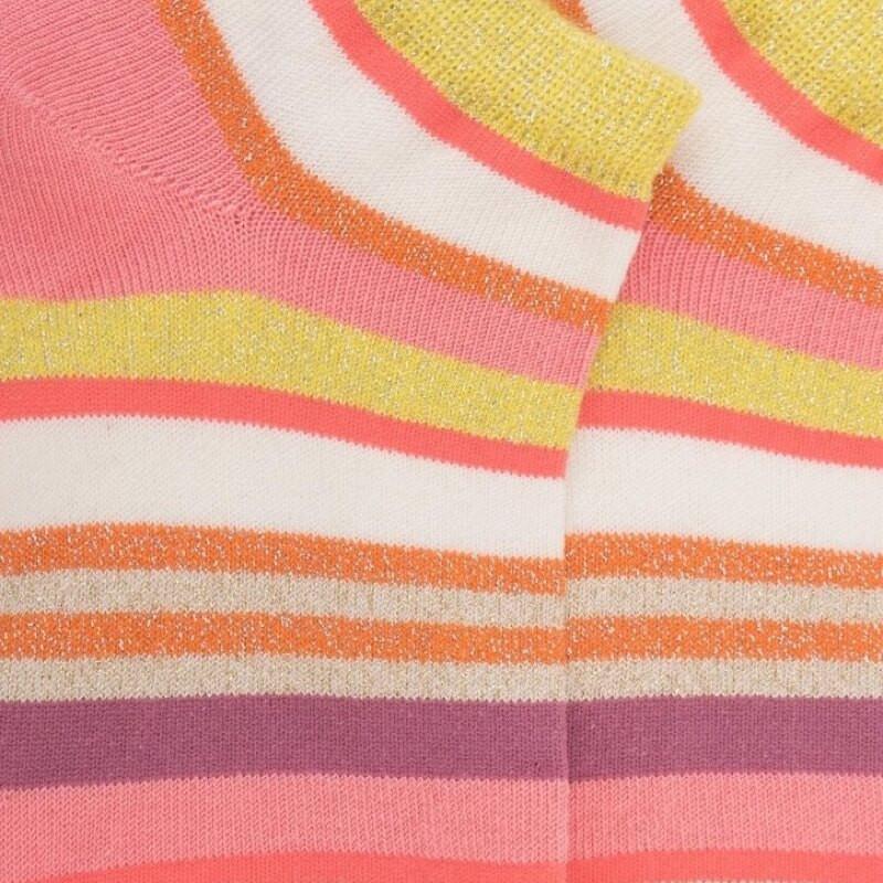 Doré Doré Socquettes Enfant à Rayures En Coton Avec Effet Brillant - Rouge Géranium