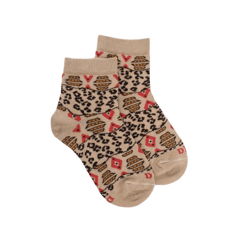 doré doré Socquettes enfant au motif animalier - Beige