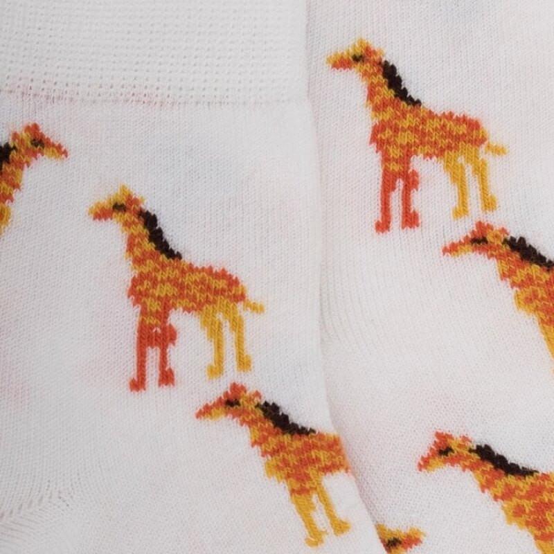 Doré Doré Socquettes Enfant En Coton à Motifs Girafes - Blanc