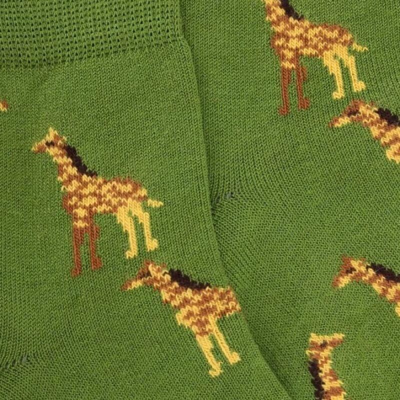 Doré Doré Socquettes Enfant En Coton à Motifs Girafes - Vert Campagne