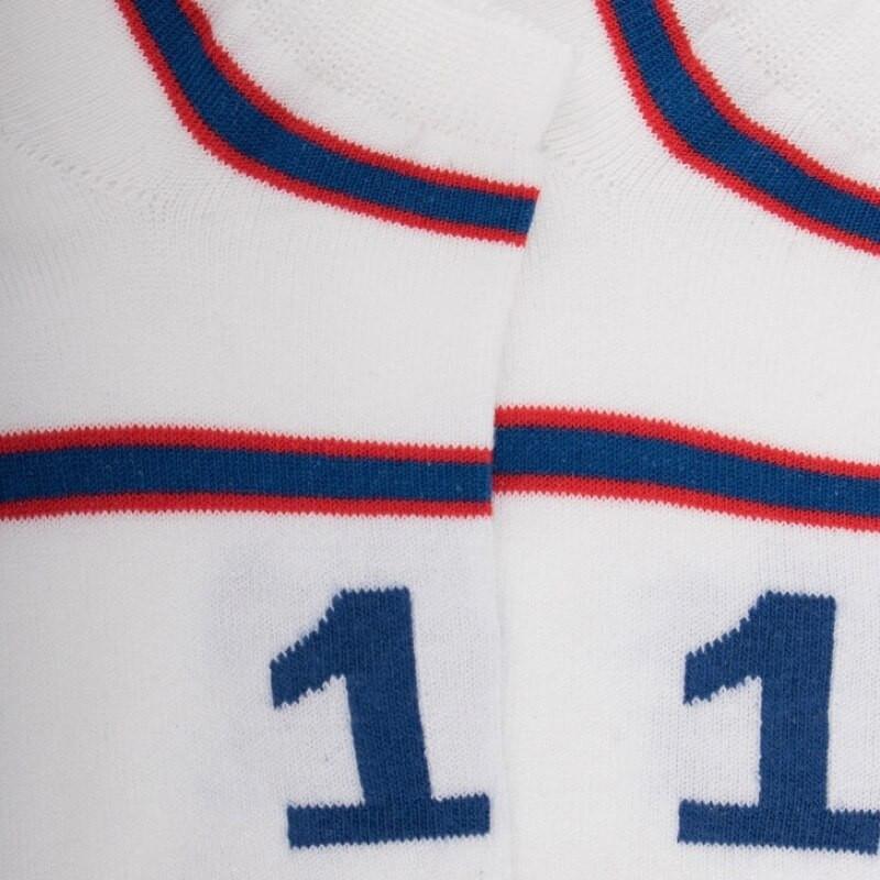 Doré Doré Socquettes Enfant En Coton à Motifs Rayures Colorés Et Numero - Blanc