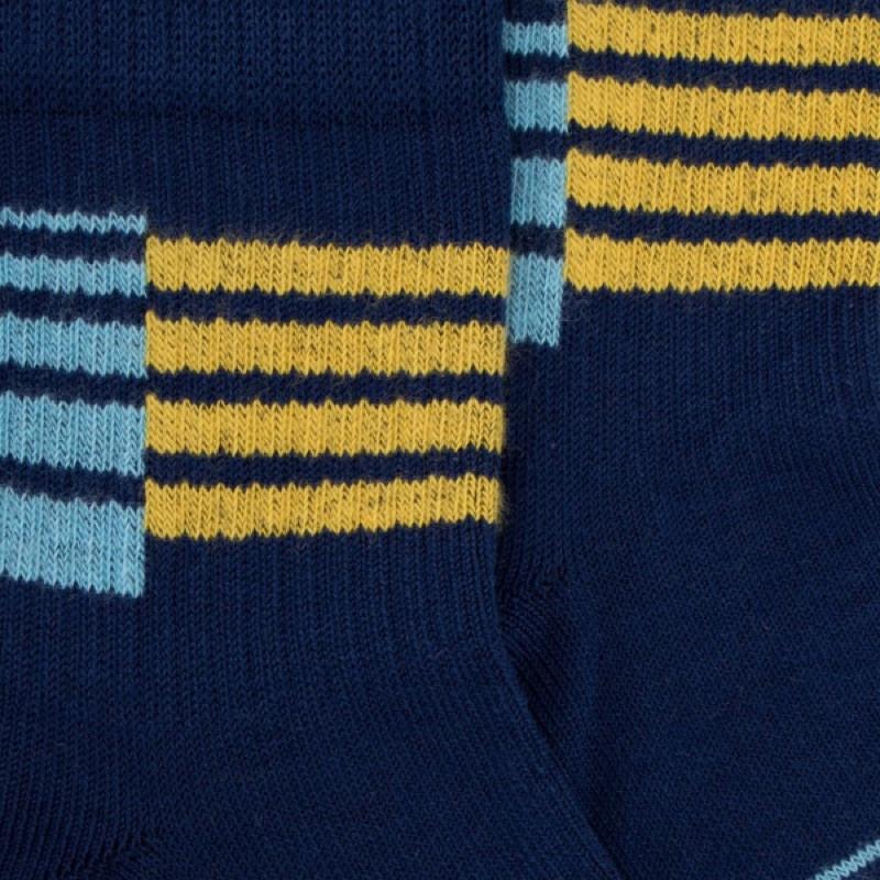 Doré Doré Socquettes Enfant En Coton à Motifs Rayures Sportives - Bleu Marine
