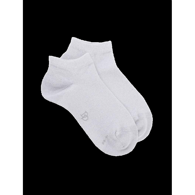 doré doré Socquettes enfant en coton avec effet brillant - Blanc