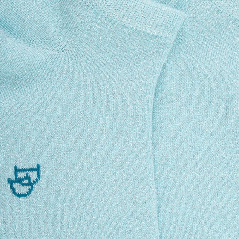 Doré Doré Socquettes Enfant En Coton Avec Effet Brillant - Bleu Glacier