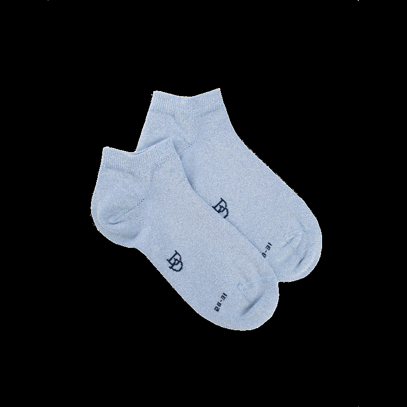 doré doré Socquettes enfant en coton avec effet brillant - Bleu Vague