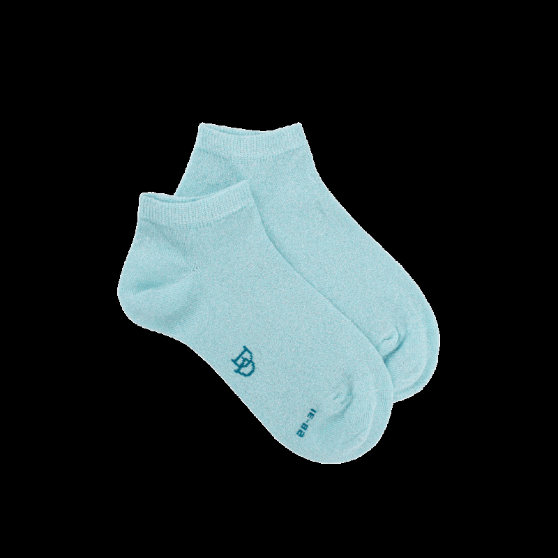 doré doré Socquettes enfant en coton avec effet brillant - Bleu glacier