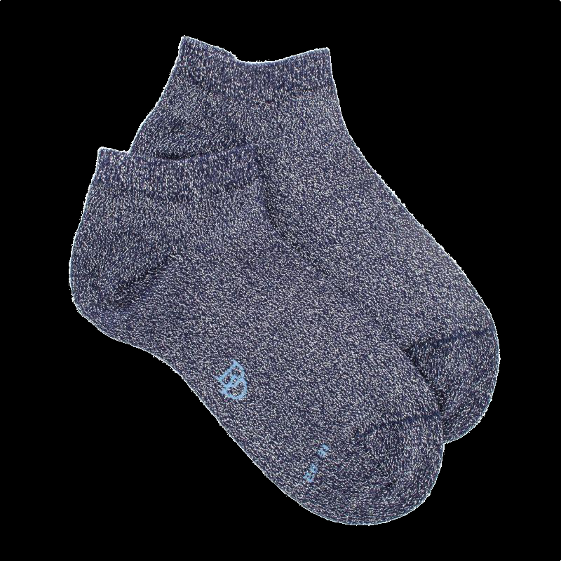 doré doré Socquettes enfant en coton et effet brillant lurex - Bleu marine