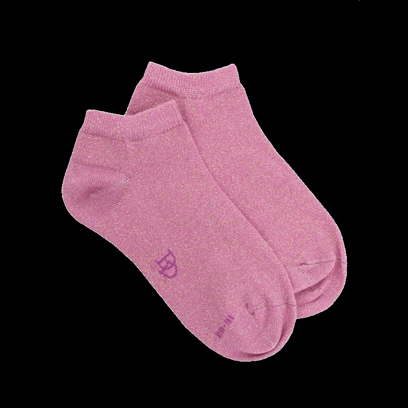 doré doré Socquettes enfant en coton et effet brillant lurex - Rose