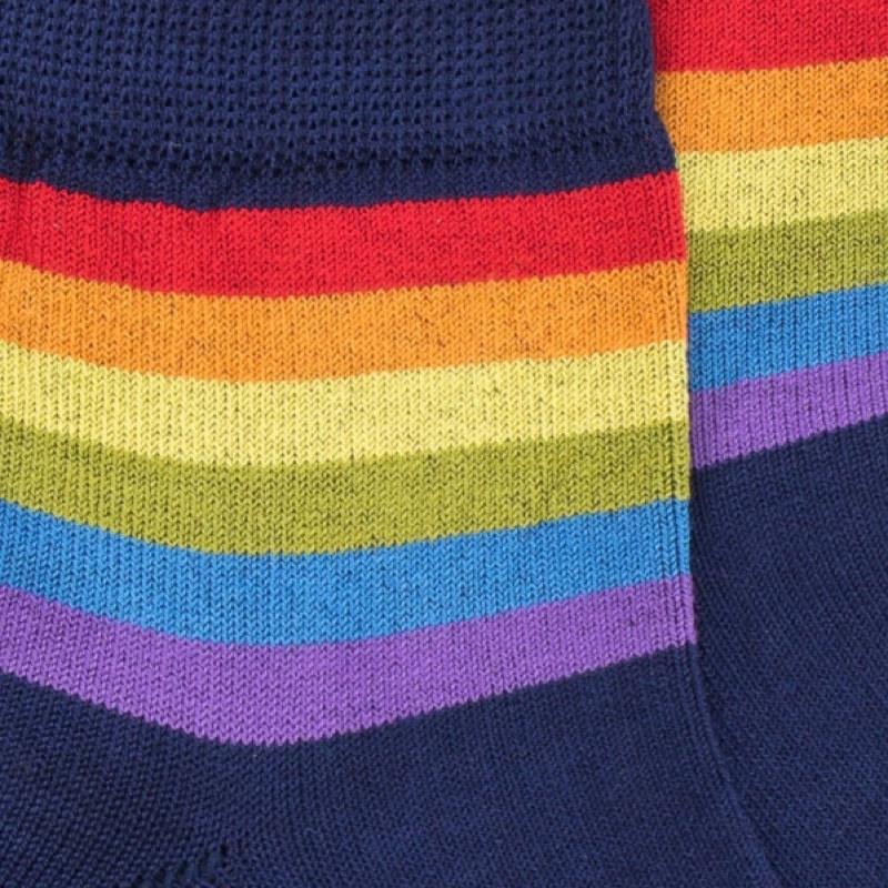 Doré Doré Socquettes Enfant En Fil D"écosse Arc En Ciel - Bleu Marine