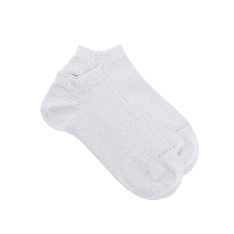doré doré Socquettes femme en coton avec effet brillant - Blanc