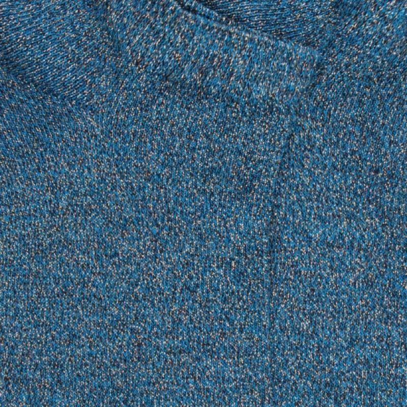 Doré Doré Socquettes Femme En Coton Avec Effet Brillant - Bleu Galaxie