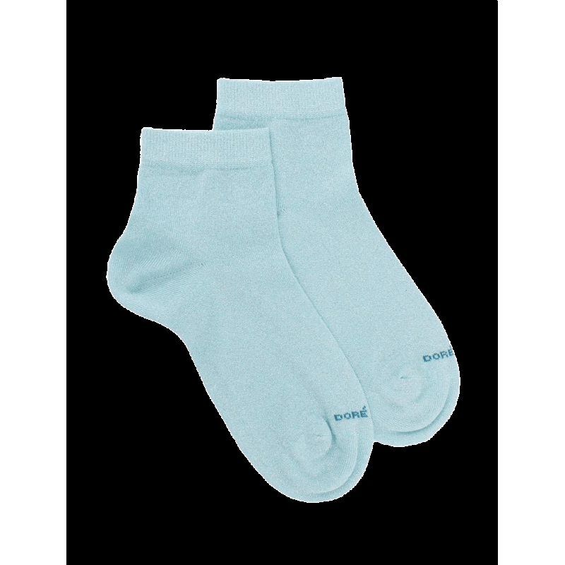 doré doré Socquettes femme en coton avec effet brillant - Bleu Fjord