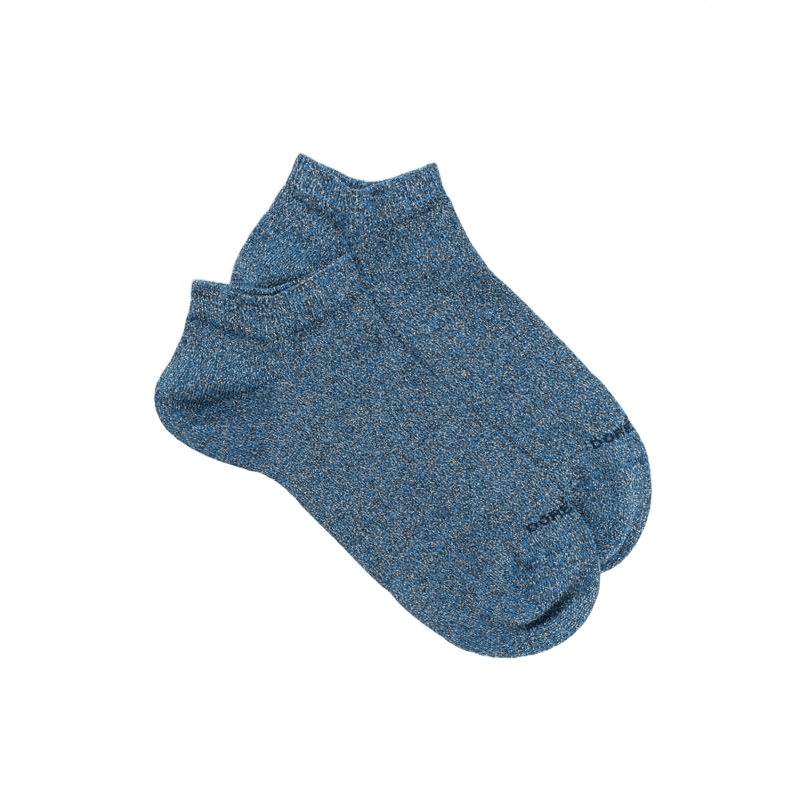 doré doré Socquettes femme en coton avec effet brillant - Bleu galaxie