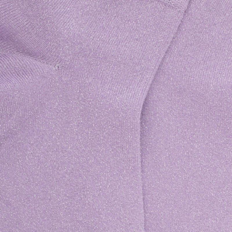 Doré Doré Socquettes Femme En Coton Avec Effet Brillant - Violet Crocus
