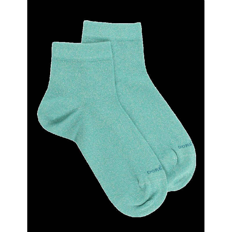 doré doré Socquettes femme en coton doux et effet brillant lurex - Vert