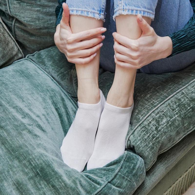Doré Doré Socquettes Femme Eureka En Coton égyptien - Blanc