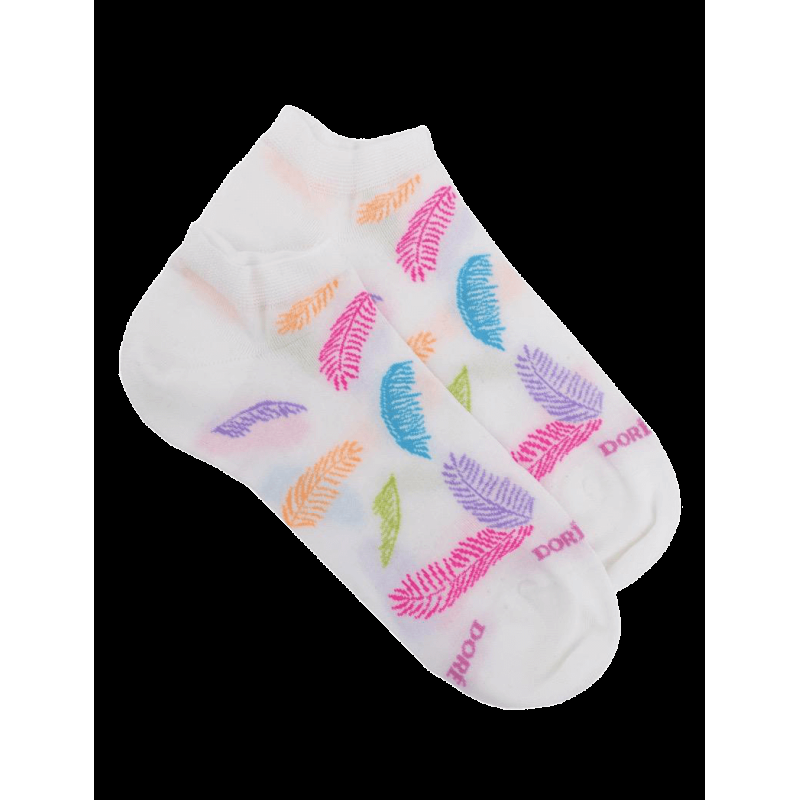 Doré Doré Socquettes Femme Feuilles De Palmier - Blanc