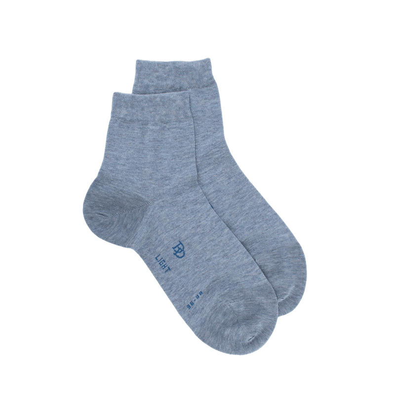 doré doré Socquettes femme fines en fil d'Écosse - Bleu Glacier