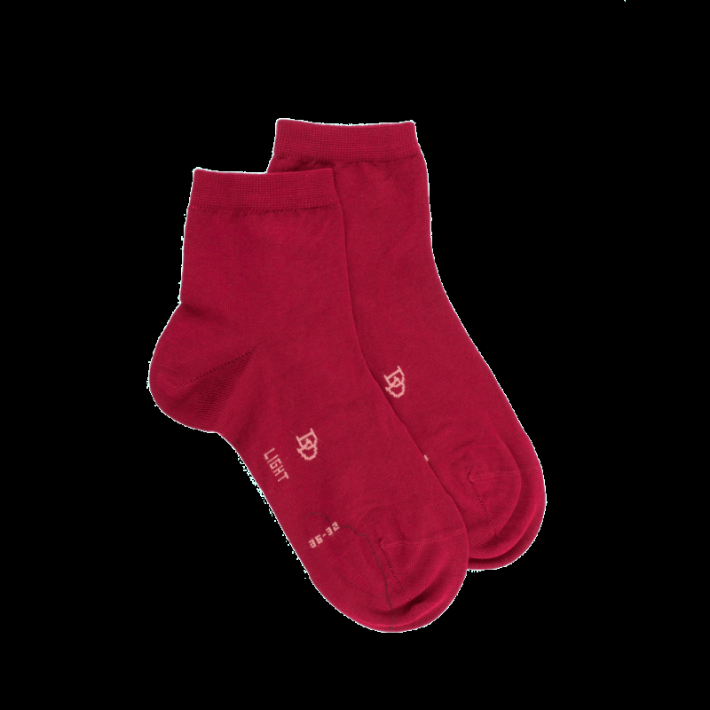 doré doré Socquettes femme fines en fil d'Écosse - Framboise