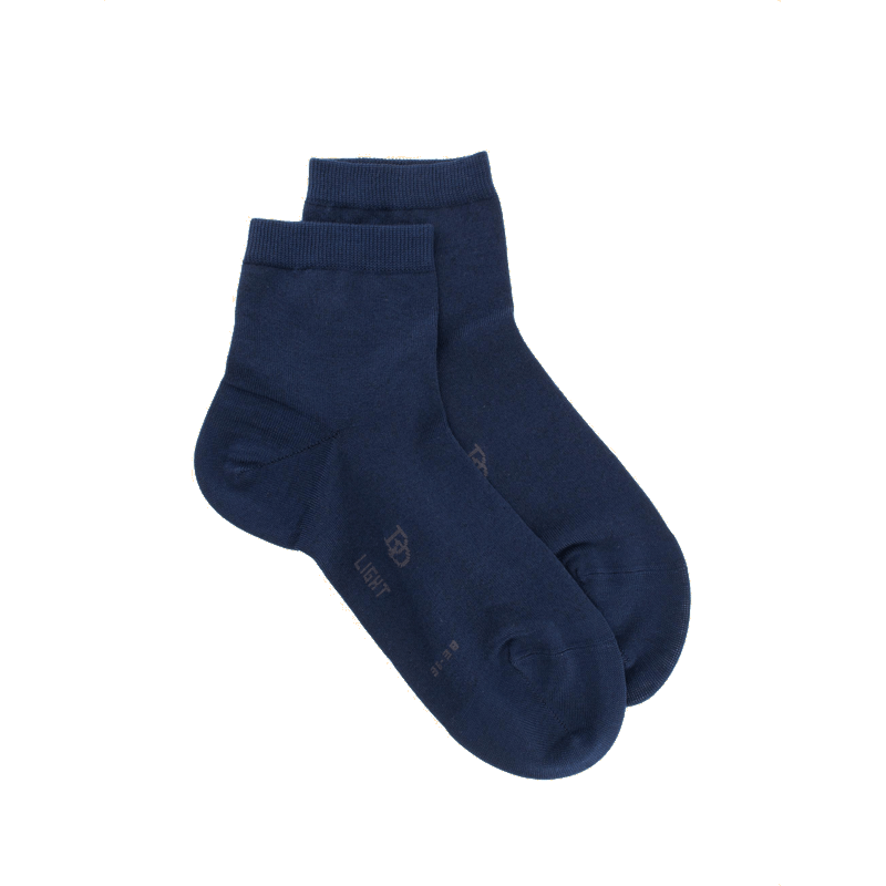doré doré Socquettes femme Light en fil d'Ecosse et polyamide - Bleu marine