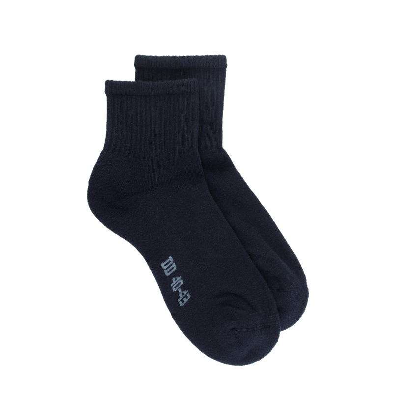 doré doré Socquettes homme en coton à bouclettes - Bleu marine foncé