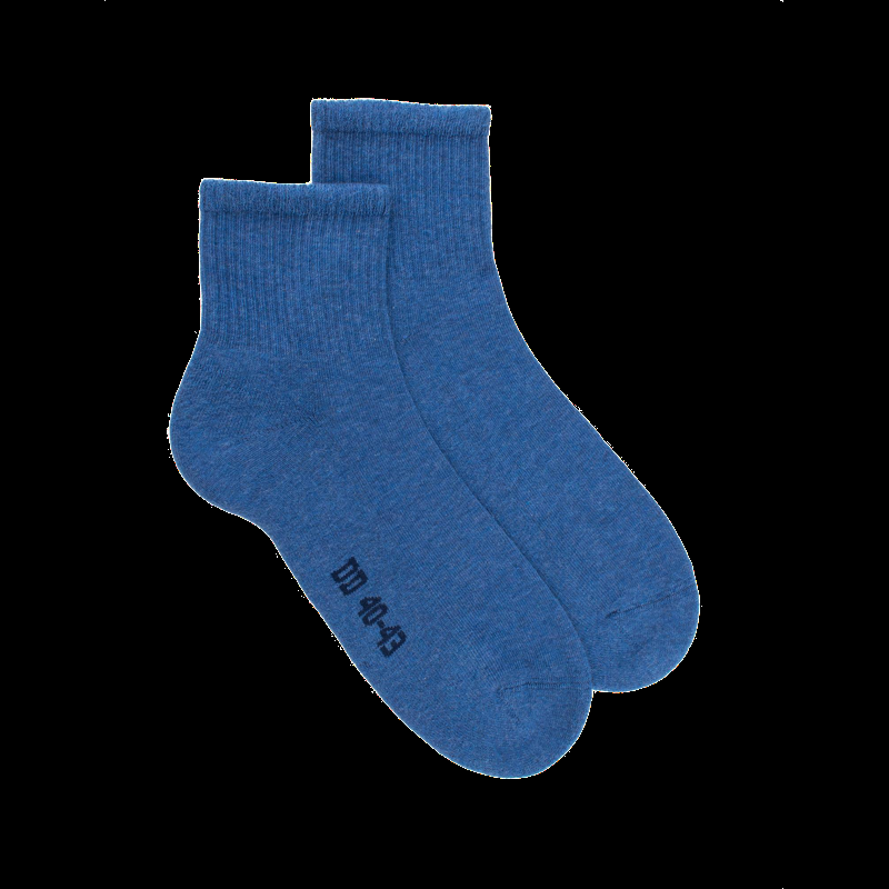 doré doré Socquettes homme en coton avec semelle confort - Bleu jean clair