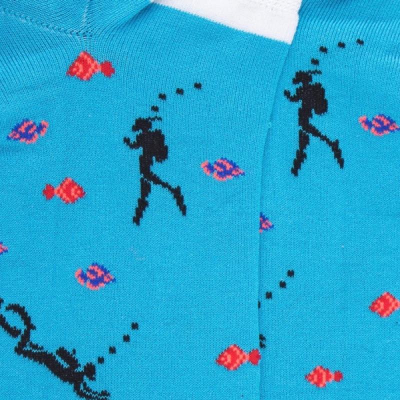 Doré Doré Socquettes Homme En Coton Sur Le Thème Marin - Bleu