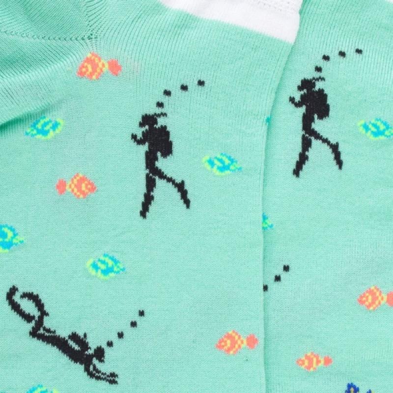 Doré Doré Socquettes Homme En Coton Sur Le Thème Marin - Vert