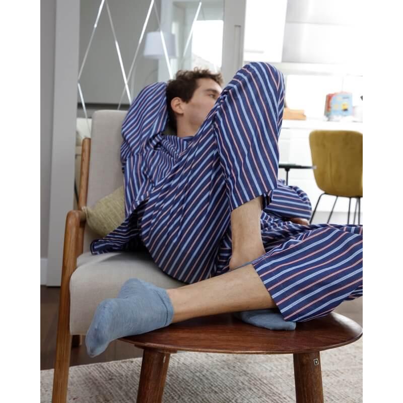 doré doré Socquettes homme en fil d'Écosse - Bleu Glacier