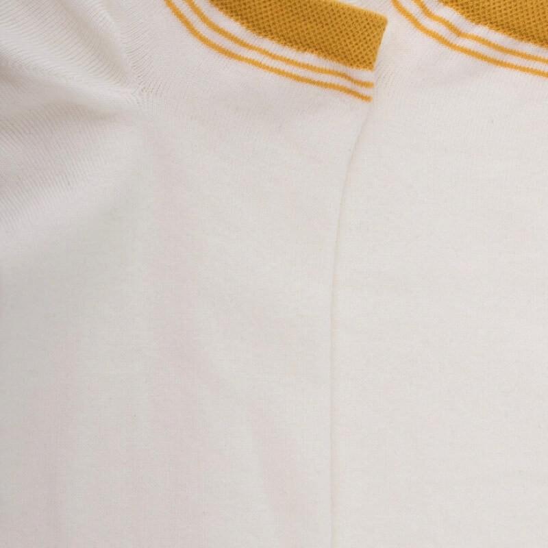 Doré Doré Socquettes Homme Et Fines En Coton égyptien Avec Rayures Sur Bord - Blanc Givre & Jaune Moutarde