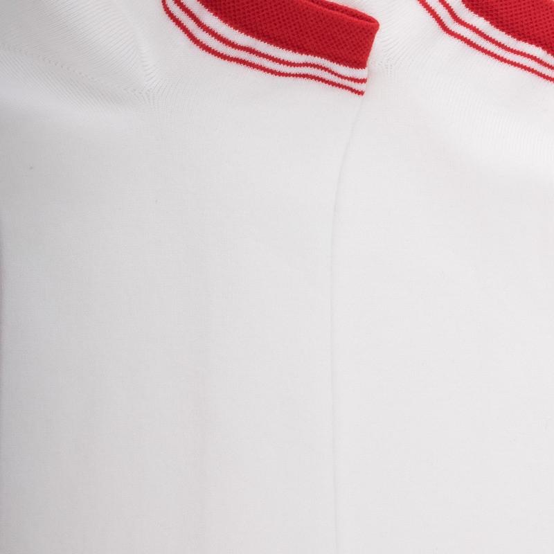 Doré Doré Socquettes Homme Et Fines En Coton égyptien Avec Rayures Sur Bord - Blanc & Rouge Ponceau