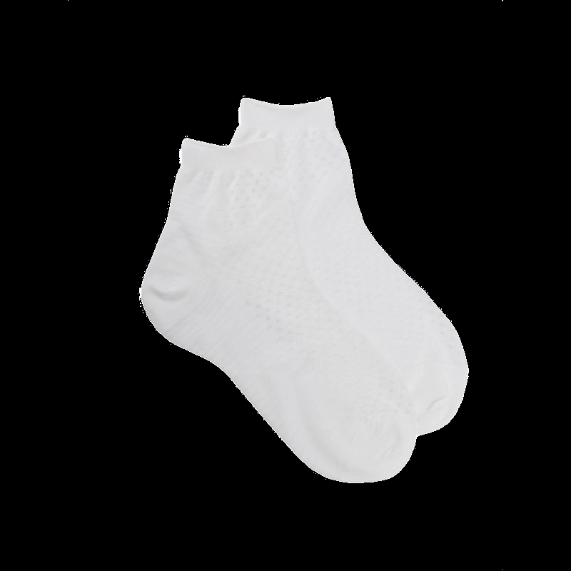 doré doré Socquettes pour femmes en fil d'Ecosse avec transparents - Blanc