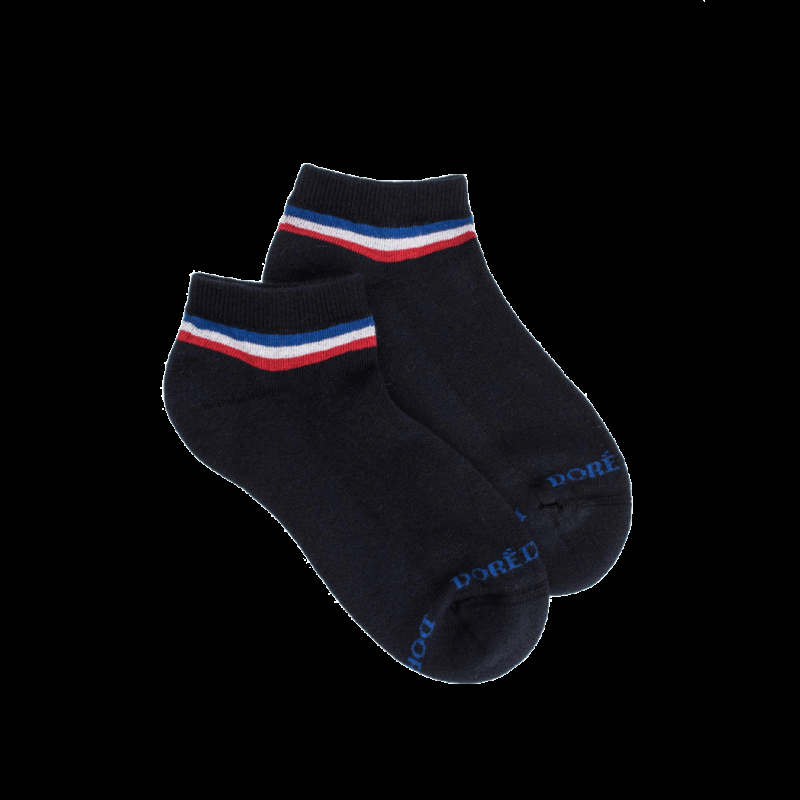 doré doré Socquettes sportifs en coton éponge pour enfants - Bleu marine foncé