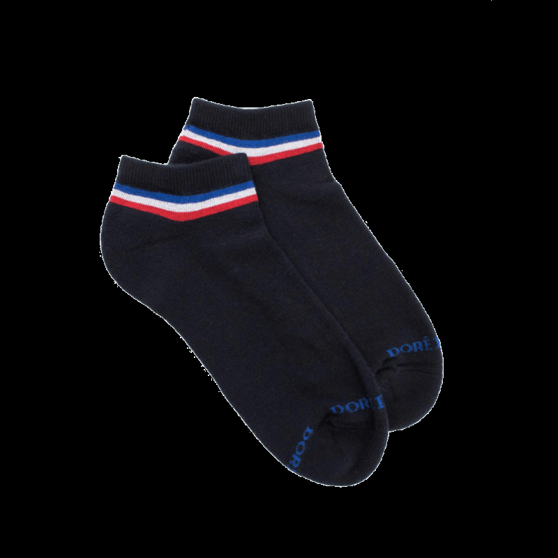 doré doré Socquettes sportifs en coton éponge pour hommes - Bleu marine foncé