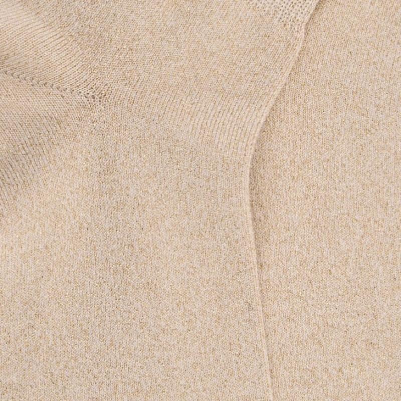 Doré Doré Soquettes Femme En Coton Avec Effet Brillant - Beige Désert
