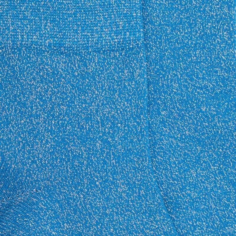 Doré Doré Soquettes Femme En Coton Avec Effet Brillant - Bleu