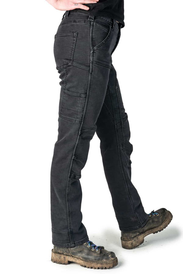 Dovetail Workwear Britt Utility In Black Thermal Denim