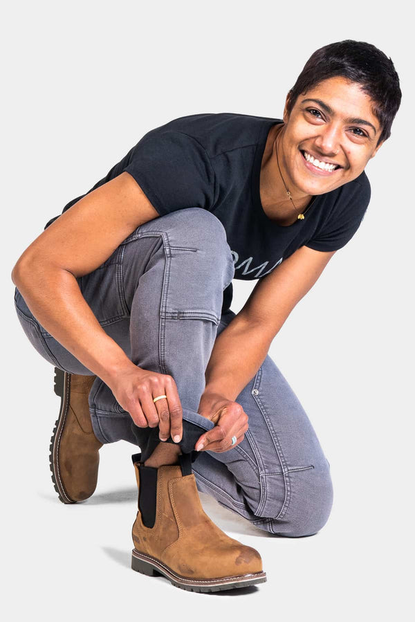 Dovetail Workwear Britt Utility In Grey Thermal Denim