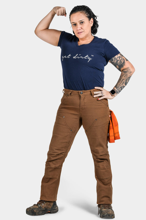 dovetail workwear Britt Utility in Saddle Brown Canvas