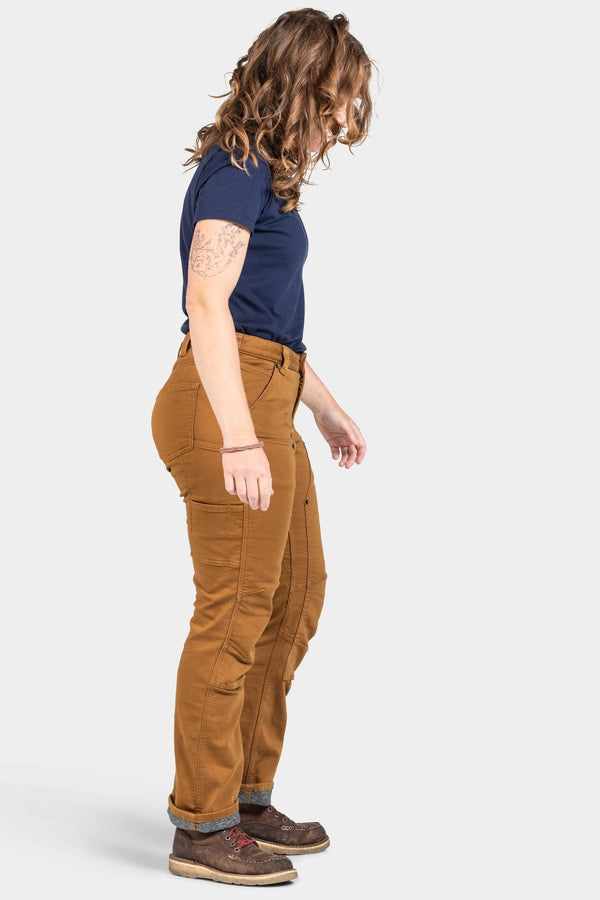 Dovetail Workwear Britt Utility In Saddle Brown Stretch Thermal Denim