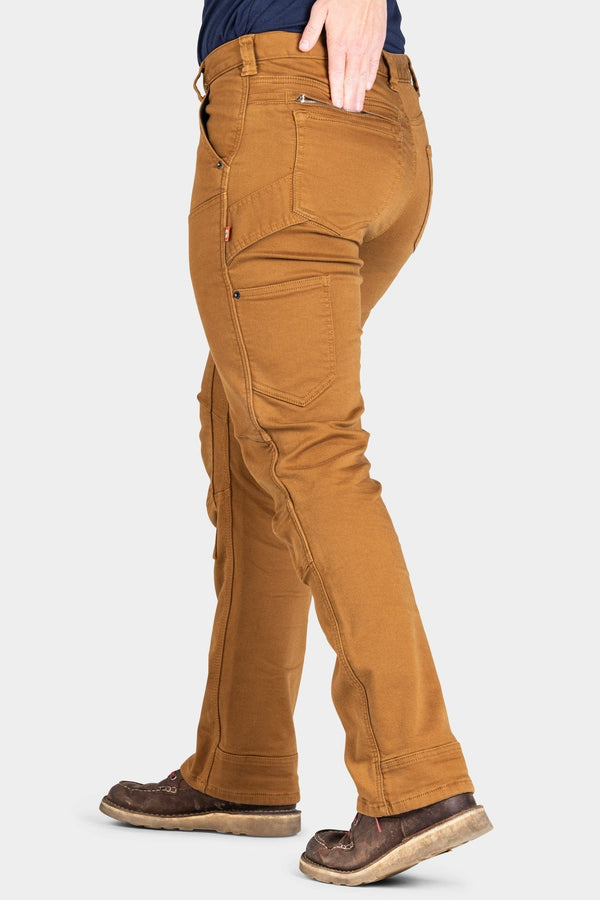 Dovetail Workwear Britt Utility In Saddle Brown Stretch Thermal Denim